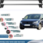 Lockable Car Roof Rack Cross Bars for Volkswagen Touran 2003-2015, Fits Raised Roof Rails with Gap to Car Roof, Ideal Rail Carrier for Kayak Roof Rack, 2-Piece Grey