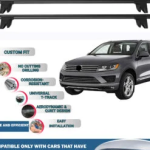 Lockable Car Roof Rack Cross Bars for Volkswagen Touareg 2010-2018, Fits Raised Roof Rails with Gap to Car Roof, Ideal Rail Carrier for Kayak Roof Rack, 2-Piece Black