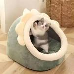 Foldable Cozy Cat Cave Bed – Soft Sponge Indoor Pet House for Cats (Portable Cabin Style)