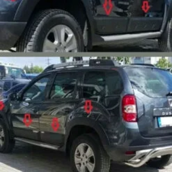 For Dacia Duster 2010-2017 ABS Fender & Door Moulding Body Kit Off-Road Model 12 Pcs