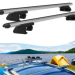 Roof Rack Cross Bars Compatible with Renault Trafic 2014-2023, Fits Raised Roof Rails with Gap to Car Roof, Ideal Rail Carrier for Roof Tents, 4-Piece Silver