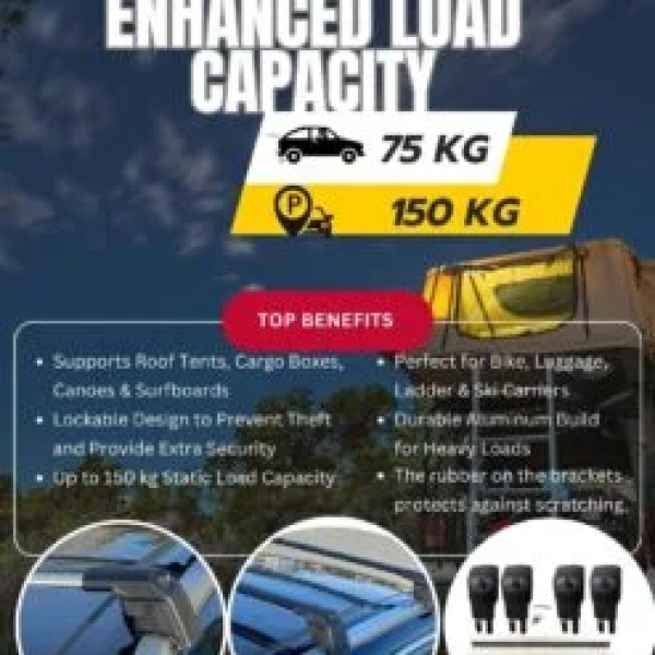 Axenture Lockable Roof Bars For Toyota Fortuner 2015-2023