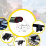 Lockable Car Roof Rack Cross Bars for Opel Combo D Tour 5D 2012-2019 4 Pcs Grey