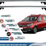 Roof Rack Cross Bars Compatible with Renault Kangoo 5D 2008-2021, Fits Raised Roof Rails with Gap to Car Roof, Ideal Rail Carrier for Roof Tents, 4-Piece Silver