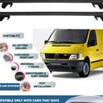 Roof Rack Cross Bars Compatible with Mercedes Benz Vito Van 1996-2004, Fits Raised Roof Rails with Gap to Car Roof, Ideal Rail Carrier for Roof Tents, 4-Piece Black