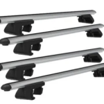 Roof Rack Cross Bars Compatible with Volkswagen T5 Transporter 2003-2015, Fits Raised Roof Rails with Gap to Car Roof, Ideal Rail Carrier for Roof Tents, 4-Piece Silver