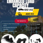 Roof Rack Cross Bars Compatible with Fiat Ducato 2006-2014, Fits Raised Roof Rails with Gap to Car Roof, Ideal Rail Carrier for Roof Tents, 4-Piece Silver