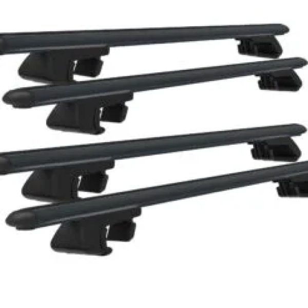 Roof Rack Cross Bars Compatible with Volkswagen T6 Transporter 2015-2023, Fits Raised Roof Rails with Gap to Car Roof, Ideal Rail Carrier for Roof Tents, 4-Piece Black